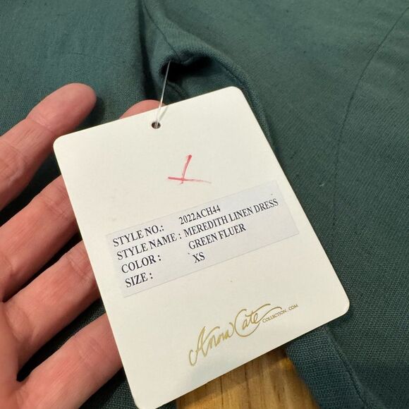 Anna Cate Meredith Mini Dress SIZE XS Pink Green Forest / Lilac Embroidered NWT - Picture 8 of 16